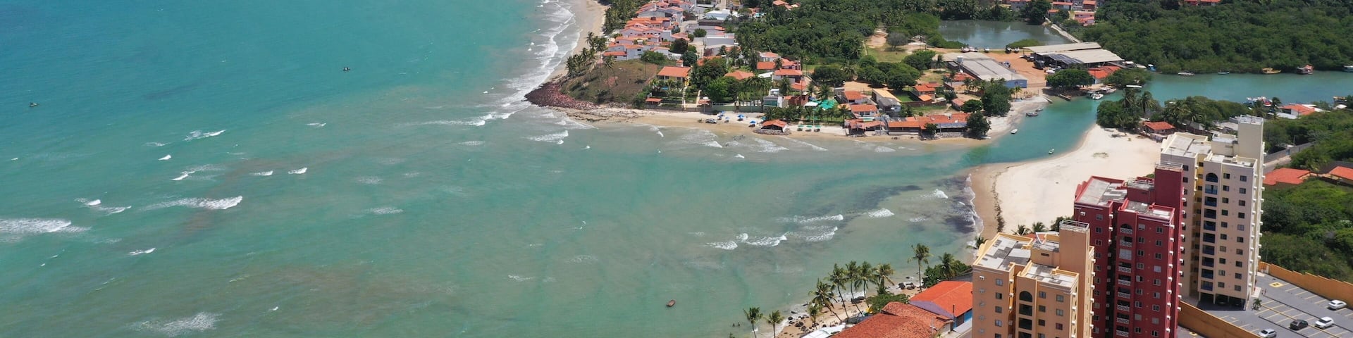 Aerial view of Pirangi beach near Natal, Rio Grande do Norte, Brazil