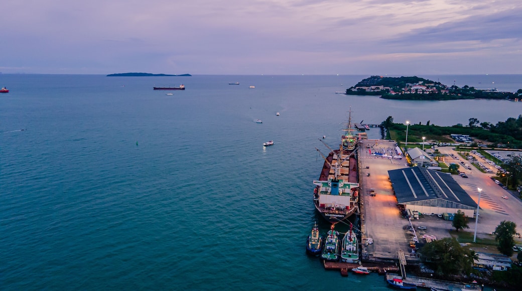 Deep sea port view, Phuket, Ao Makham, cruise ships, cargo ships can park. Wichit, Mueang Phuket, Phuket 83000 Thailand.