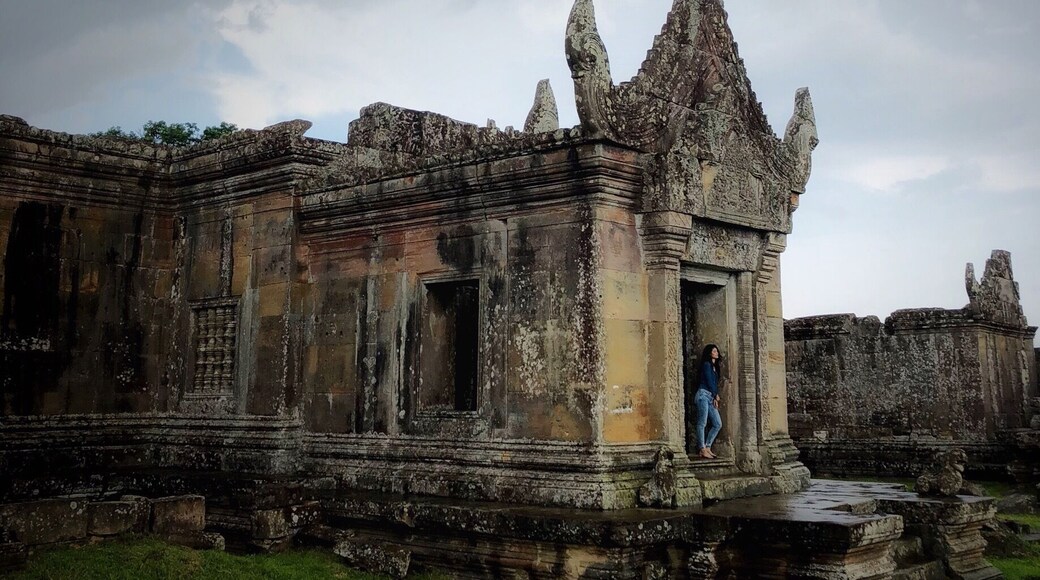 Preah Vihear is a temple built by the great Khmer Empire and dedicated to the Hindu god Shiva. Situated in the northern most part of Cambodia and perched on a mountain bordering Thailand. Because of its present location there have been numerous skirmishes between the two countries trying to lay claim to it. In 2008 the temple was designated a UNESCO world heritage site for Cambodia.