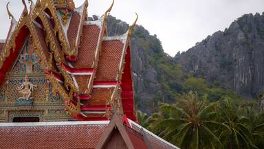 Thai monastery in the area of khao daeng temple showing delicate patterns of Thai architecture.