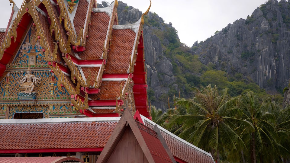 Thai monastery in the area of khao daeng temple showing delicate patterns of Thai architecture.
