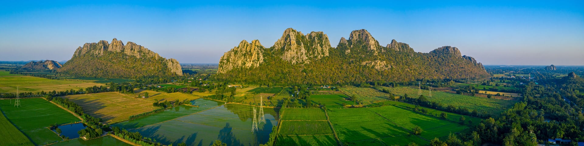 Panorama view of Khao Nor, Khao Kaew landmarks, famous tourist attractions of Nakhon Sawan Province Thailand