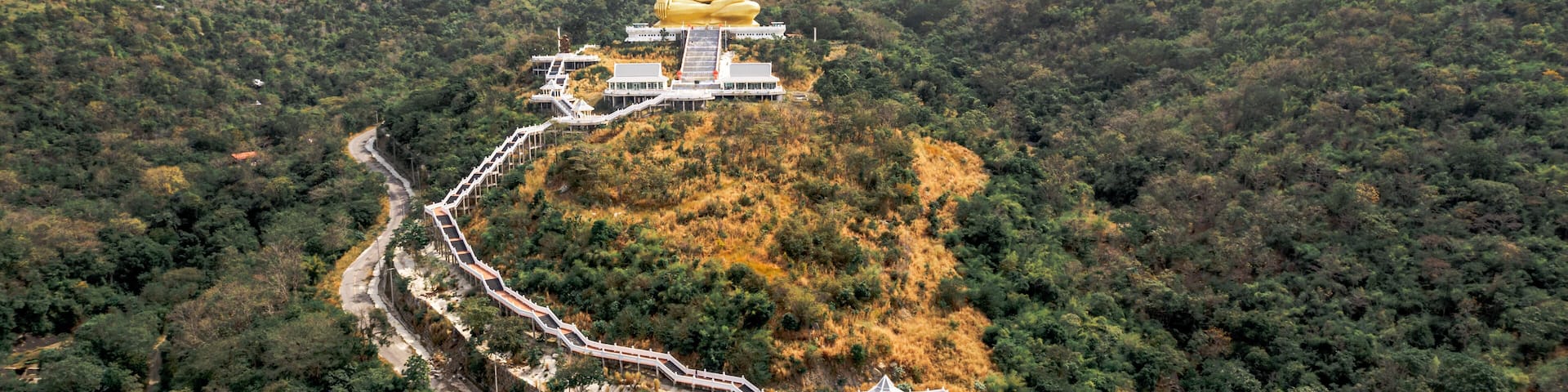 Giant Buddha Statue Khao Wongphrachan, Wat Khao Wong Phra Chan temple at top of mountain