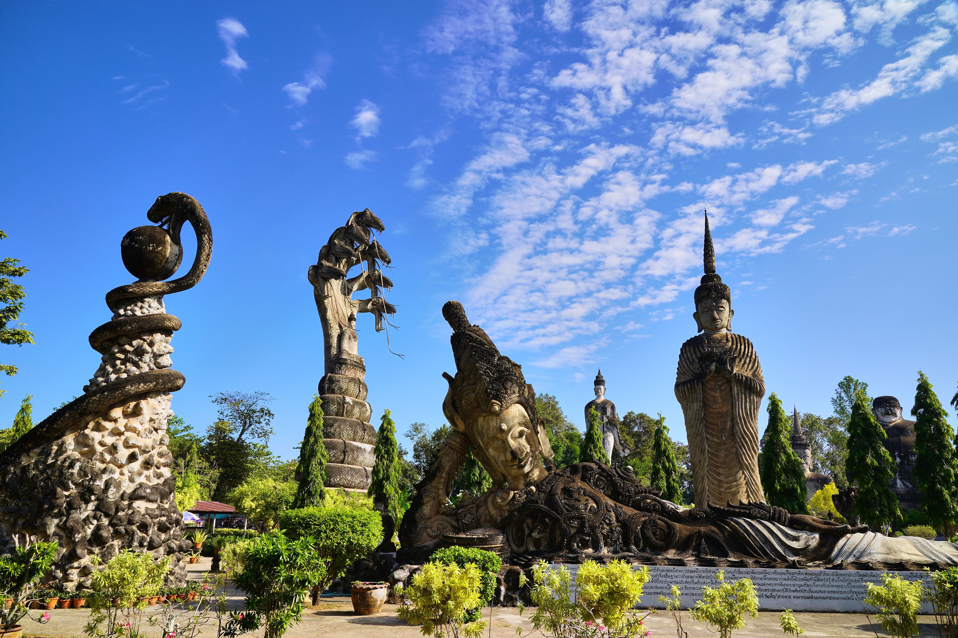 Sala Kaeo Ku or Wat Khaek the famous travel place in Mueang Nong Khai, Thailand