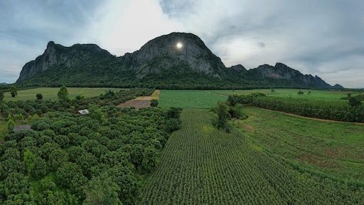 Sunlight through Khao Talu Pass or Heaven's Eyes, Klong Hat District, Sa Kaeo Province, Thailand.