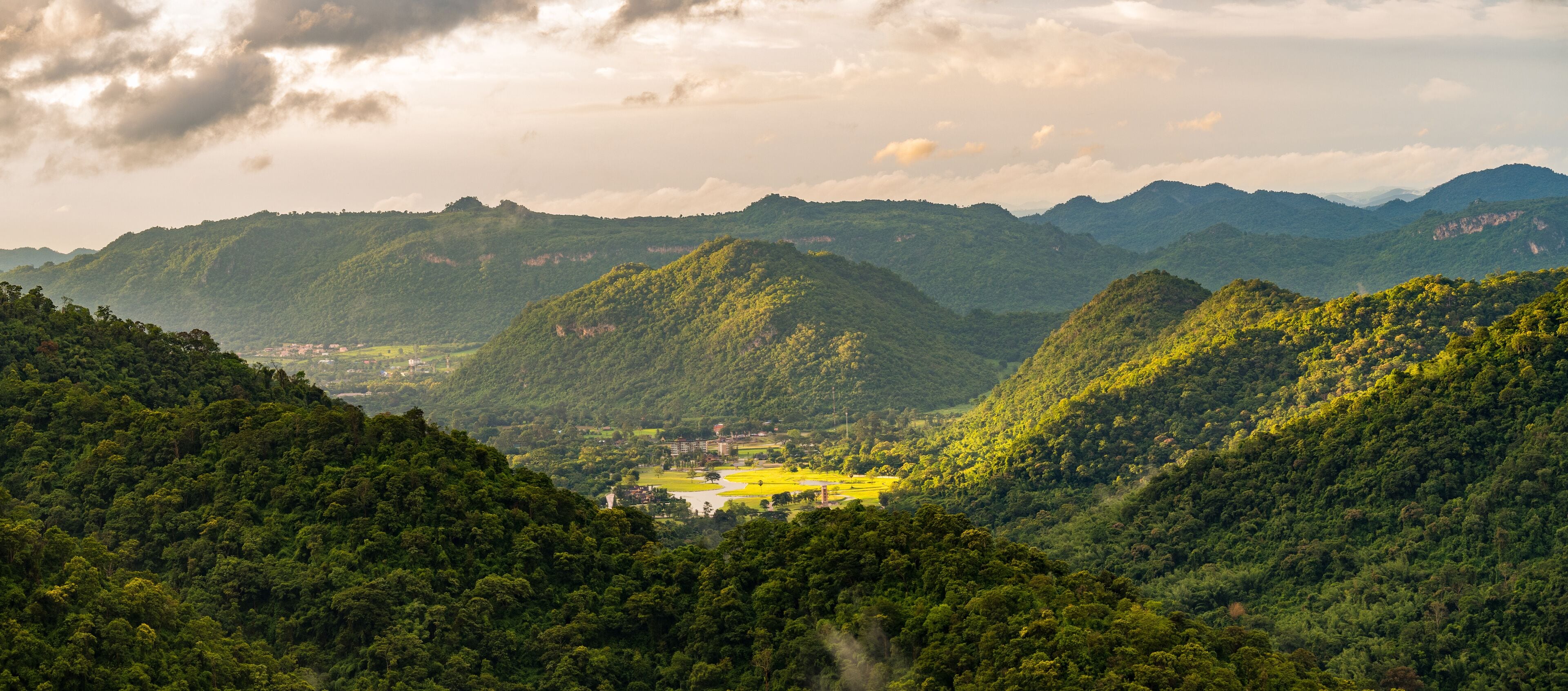 Village view from mountain, Khao Yai National Park, Thailand