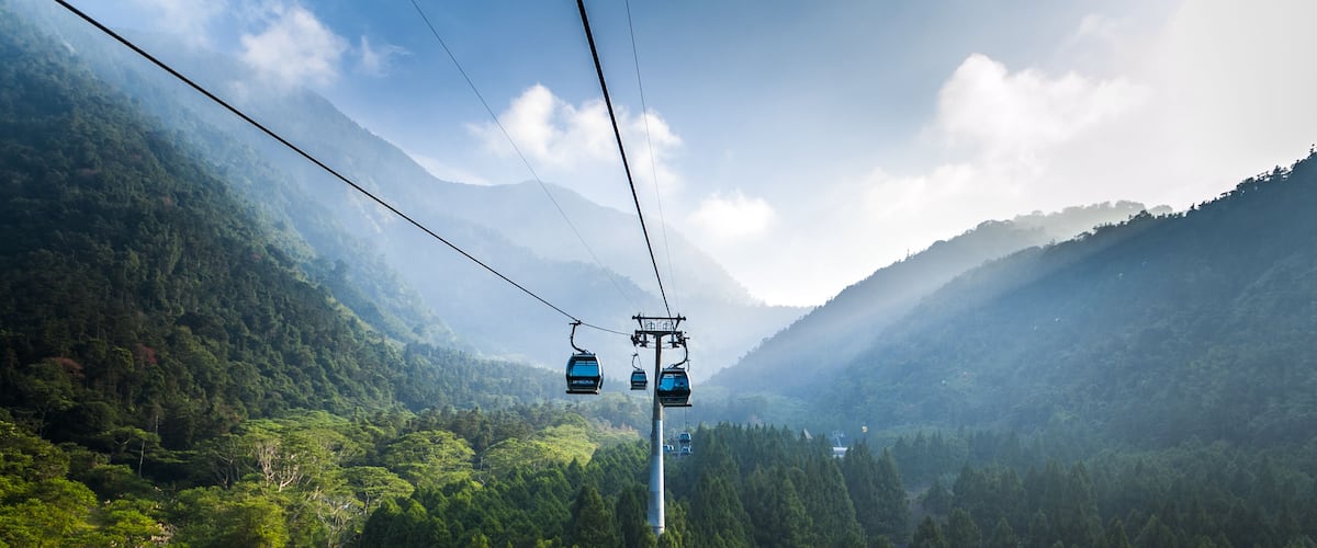 The Sun Moon Lake Ropeway is a scenic gondola cable car service that connects Sun Moon Lake with the Formosa Aboriginal Culture Village theme park.; Shutterstock ID 787589494; purchase_order: SF 06557