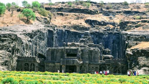 Kailash, the largest single rock cut temple built during the time of the Rashtrakutas.