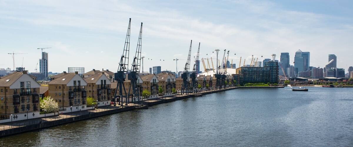 The London Royal Docks situated in East London