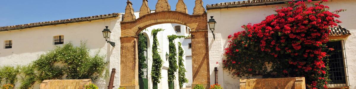 Entrada a la Hacienda de Pata de Hierro en el Aljarafe, VIllanueva del Ariscal, provincia de Sevilla, España.