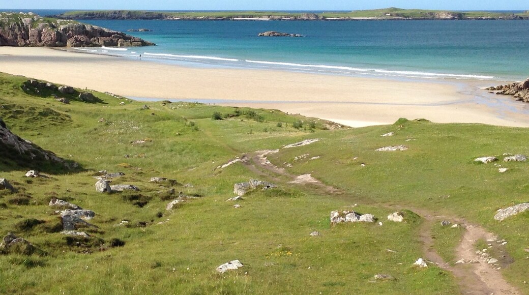 A couple of miles before you reach Durness you will find this gorgeous beach with no one on it. There is a small car park opposite so very easy access.