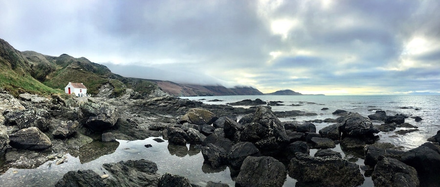 Looking South towards the Calf of Man from Niarbyl Bay, Isle of Man.