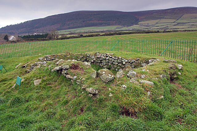 Keeil Vreeshey. 7th Century Celtic Church and remains of cemetery.