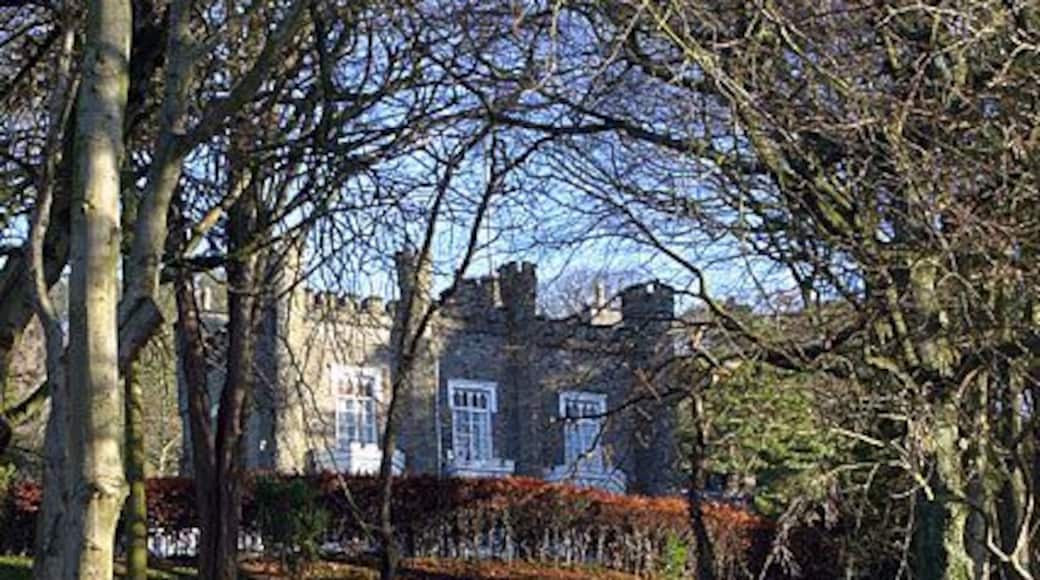 Greeba Castle. Not really a castle, but one of a pair of castellated houses built in 1849 and designed by John Robinson of Douglas. From 1896 to 1931, the residence of famous Manxman Thomas Henry Hall Caine (1853-1931).