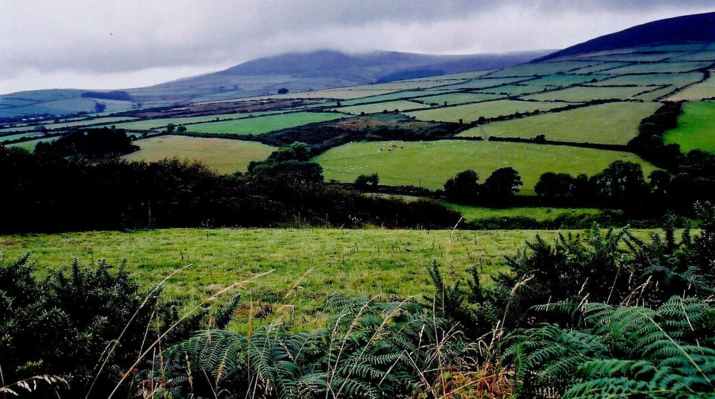 East Baldwin - Grazing land and The Creg View is to the northwest from St Luke's Church graveyard towards The Creg.