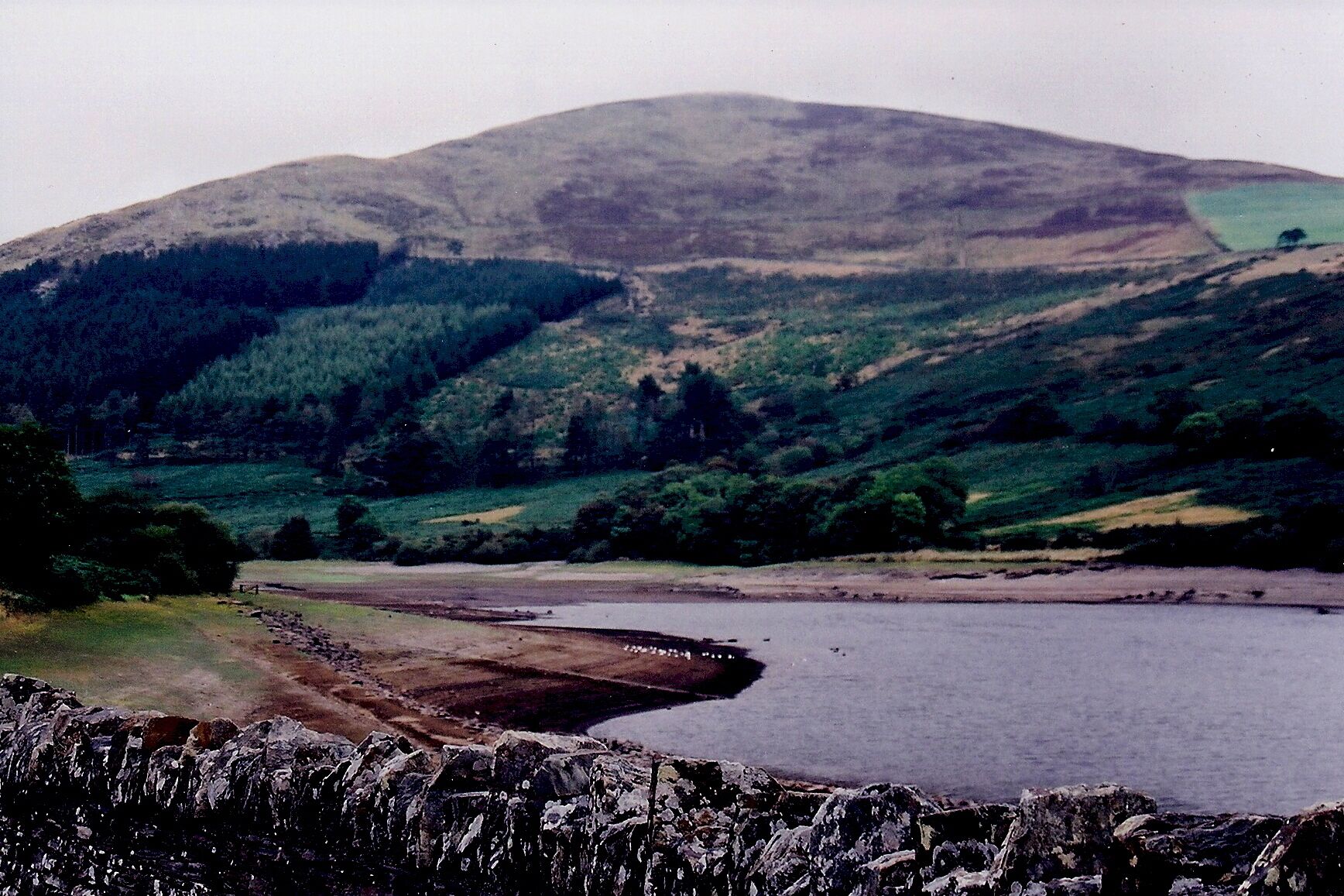 West Baldwin Injebrick Reservoir - North end View is to the northwest from West Baldwin Road (B22). Water level is low due to a drought.