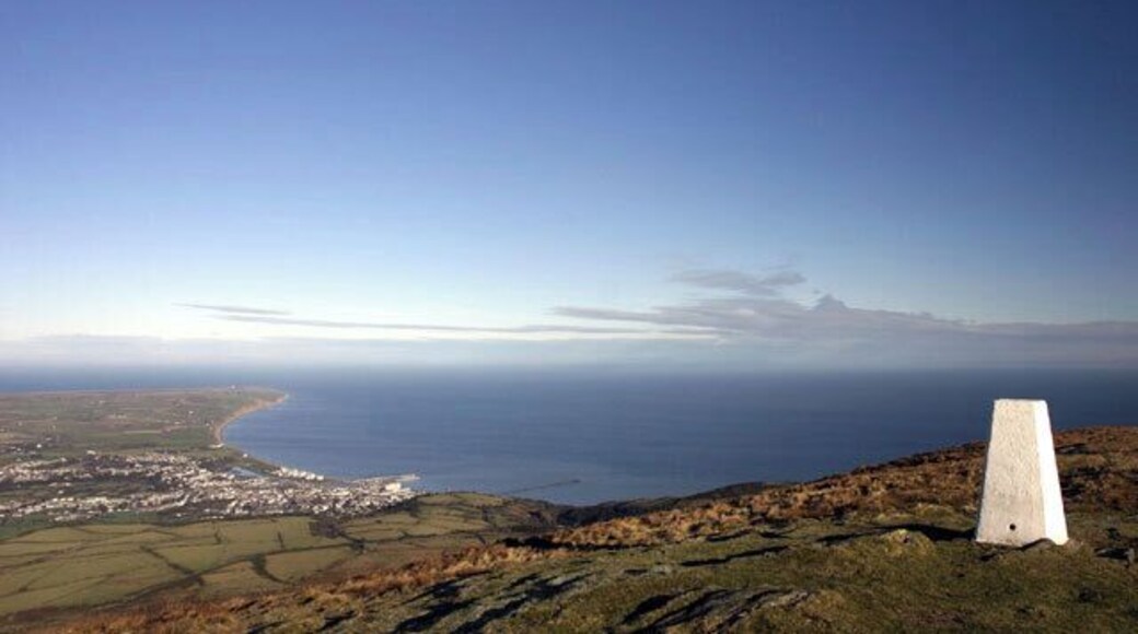 The summit of North Barrule - IOM Looking N to Ramsey and the Point of Ayre, from about 1810 feet.