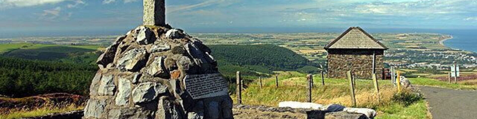 Guthrie's Memorial. On the TT course, high above Ramsey (in the background).