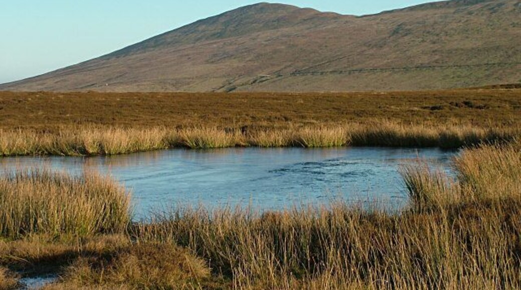 Above Glen Auldyn - Isle of Man. This pool is on 'the tops' with very marshy ground surrounding it. North Barrule is in the background.