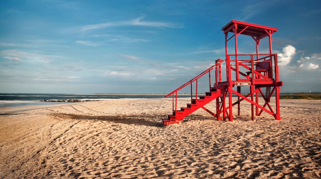 Vilano Beach, Florida lifeguard stand shortly before sunset.