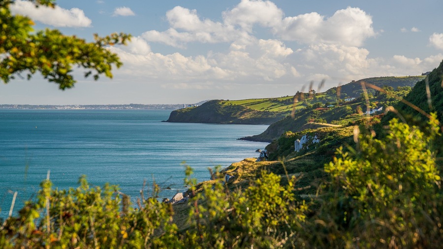 Ballystrudder showing rocky coastline and general coastal views