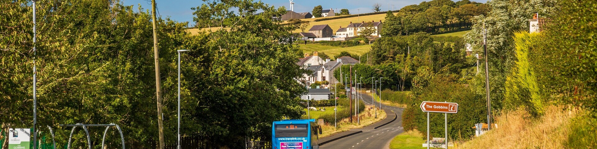 Ballystrudder showing tranquil scenes and a small town or village