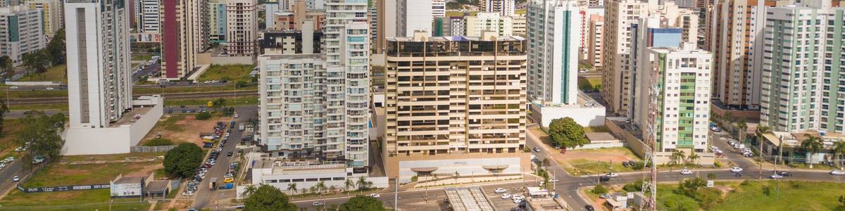 Aerial view of Clean Water city (Águas Claras) in Brasilia, Brazil.