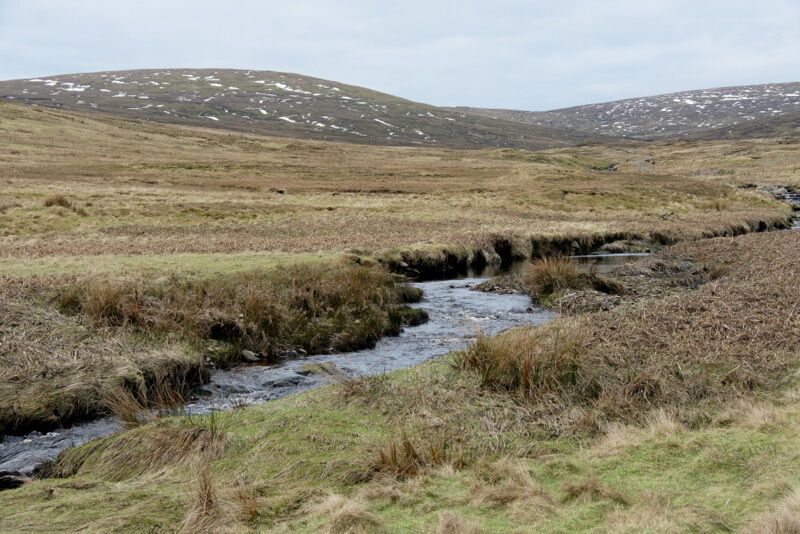 Burn of Laxdale, Cunningsburgh Looking across to the hill of Scroo.
