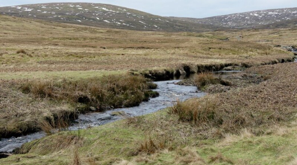 Burn of Laxdale, Cunningsburgh Looking across to the hill of Scroo.