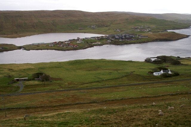 Weisdale Voe Sound, Weisdale Voe, Kalliness and the Loch of Strom.
