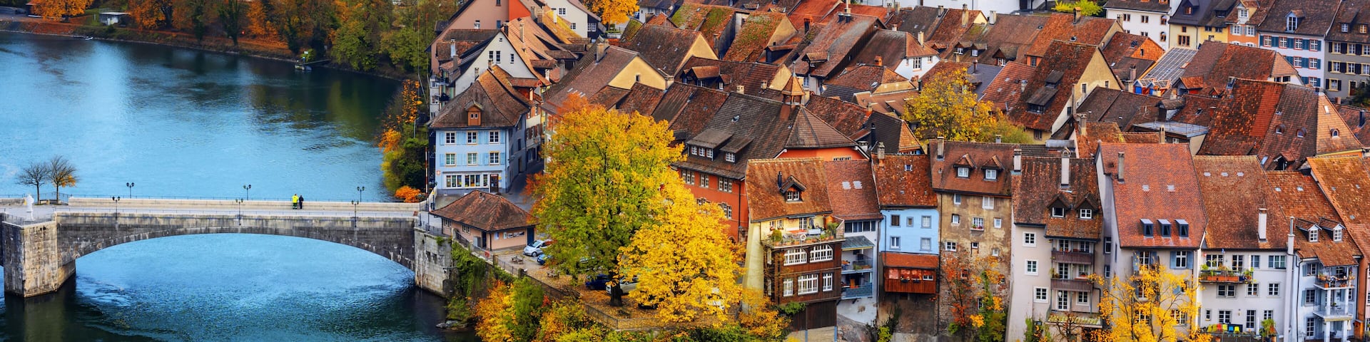 Laufenburg Old town on Rhine river, Switzerland