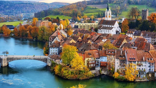 Laufenburg Old town on Rhine river, Switzerland