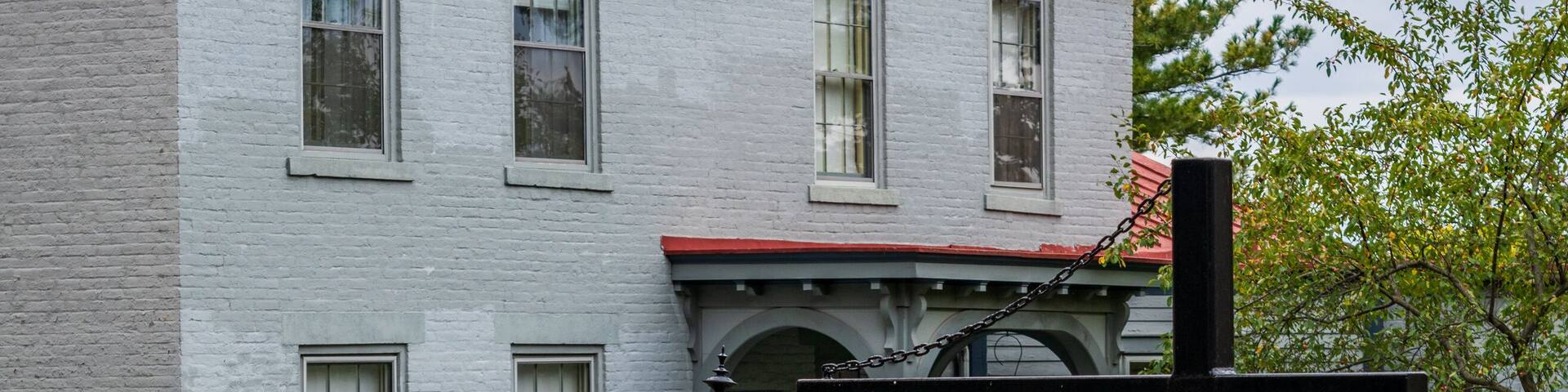 Entrance to Snake Alley in Burlington Iowa which has the world record for steepest bendy street