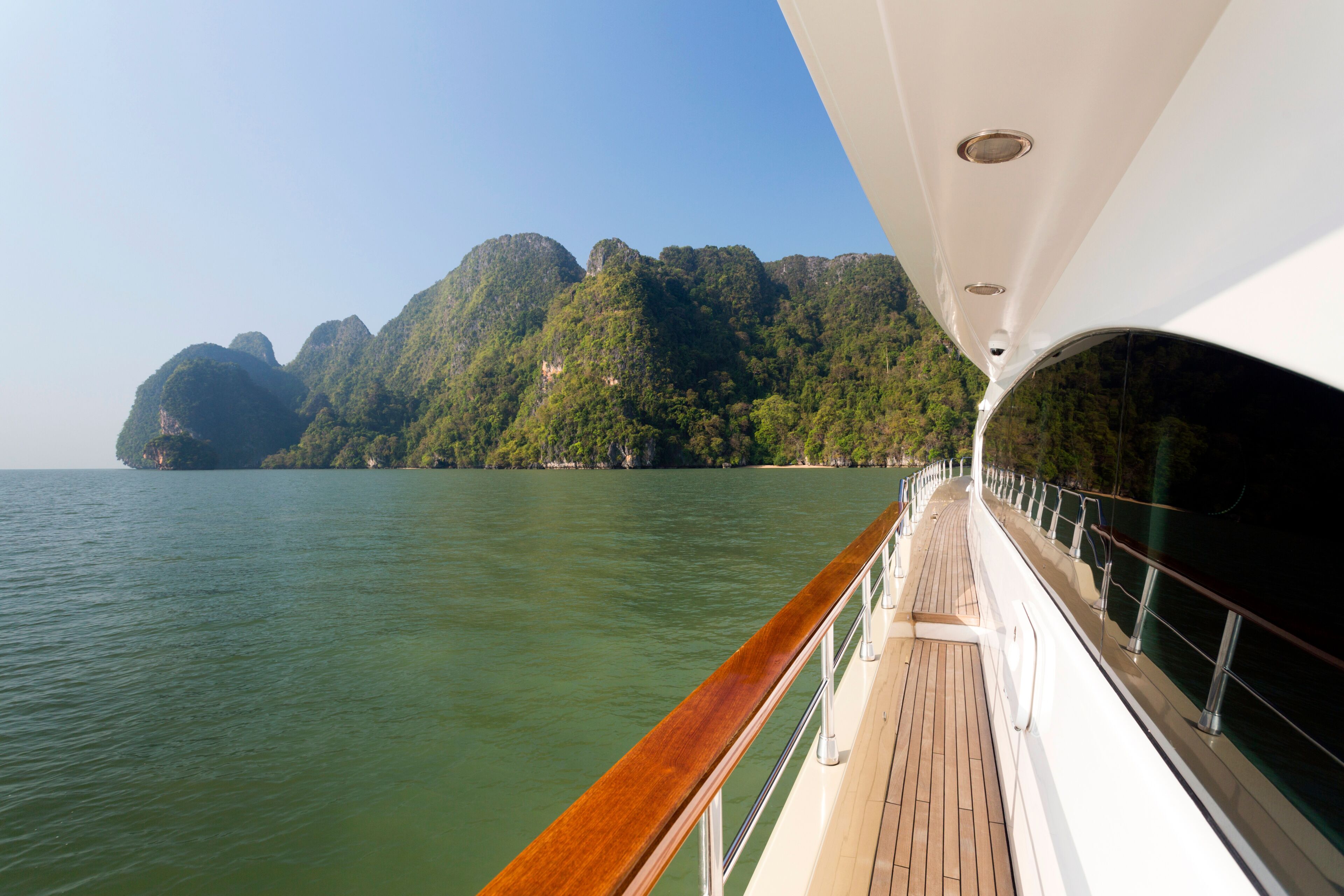 Luxury Yacht Exterior Deck Seascape Phang Nga Bay Thailand