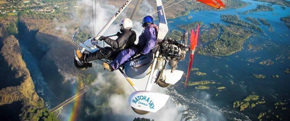 #TroverDetour #colorful
Yeah, I had no idea what a micro flight was, I only heard an occasionally buzzing sound overhead outside my hotel room. So with some inquiring, I found out it's like a go cart with wings that takes you over Victoria Falls, through the mist, and glides above the Zambezi where I was lucky enough to enjoy a safari from the air!