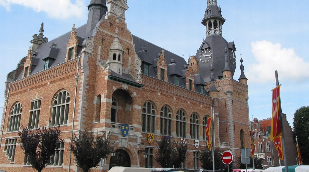 Comines, Nord (France), the town hall and the belfry (1923 - architect: Louis-Marie Cordonnier).
