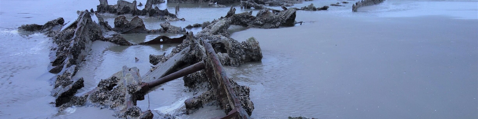 At first sight it may seem a heap of scrap metal, but in fact these are the stripped remains of the British steamer “H.M.S.Crested Eagle” on the beach of Zuydcoote (near Dunkirk). The wreck is a tragic reminder of the WWII Dunkirk evacuation: operation Dynamo. The Crested Eagle run aground on May 29, 1940 after being attacked by German dive bombers and set on fire, killing 300 soldiers and crew. 
Operation Dynamo: between the 27th of May and the 4th of June of 1940, some 338.000 mainly British, but also French and Belgian troops were evacuated from the beaches as they fled a German advance towards the coast. The rescue was regarded as a success but there were also around 90,000 killed, wounded or taken prisoner. During the operation 243 ships were sunk and the RAF lost 106 aircraft.
The shipwrecks on the beach of Zuydcoote can only be seen at spring tides. This shot was taken during low tide on April 1st, 2018  #BeachTips!  #BVSBlue  #LocalSecrets  #Trovember  #History