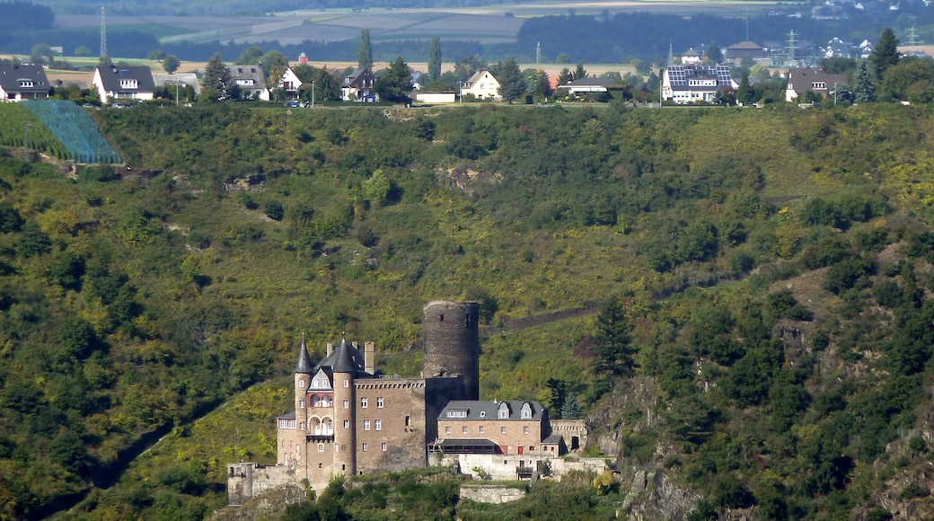 Aussicht vom Loreleyblick Maria Ruh auf Burg Katz vor Patersberg