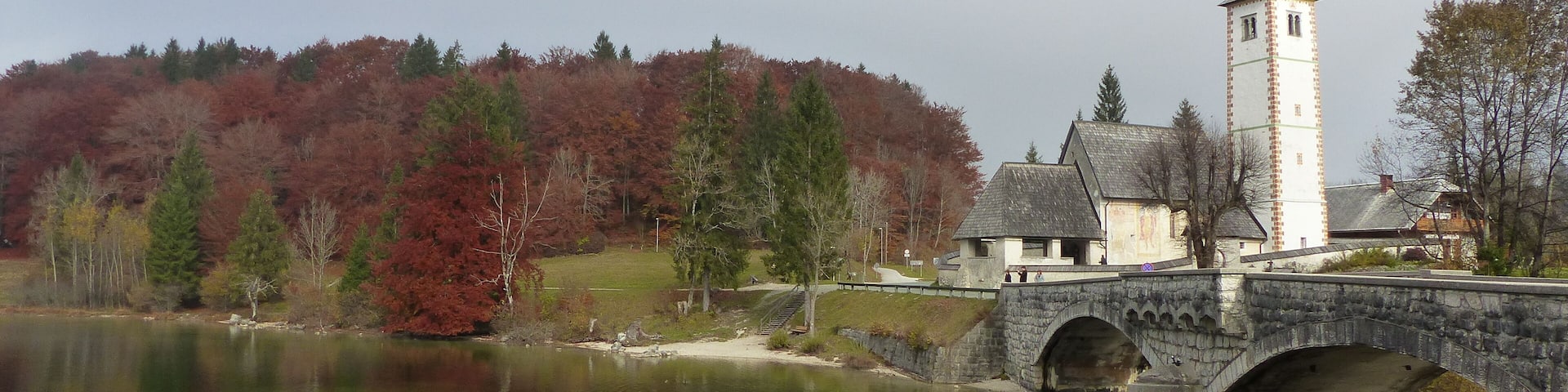 This is one on beautiful Slovenian lake. Bohinj Lake with Church of Sv. of John the Baptist