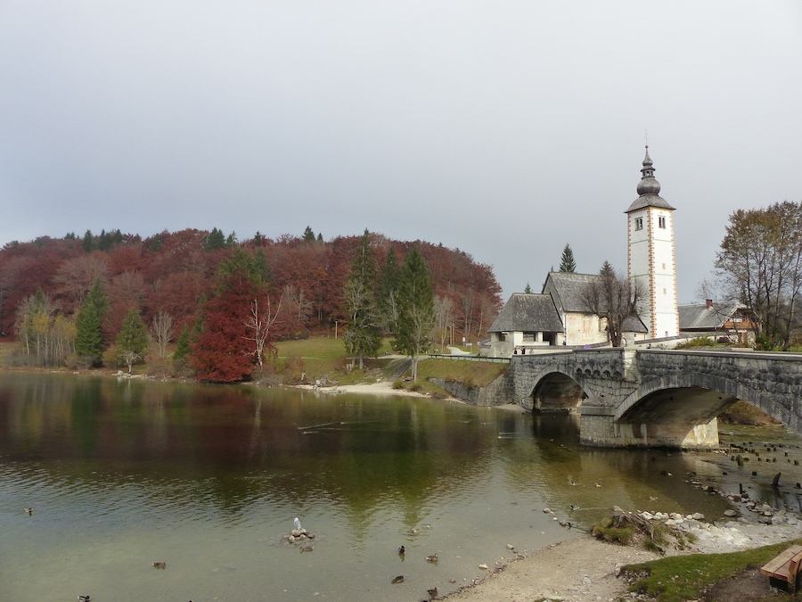 This is one on beautiful Slovenian lake. Bohinj Lake with Church of Sv. of John the Baptist