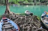 boats in Los Micos, National Park in San Luis Potosi, Mexico
