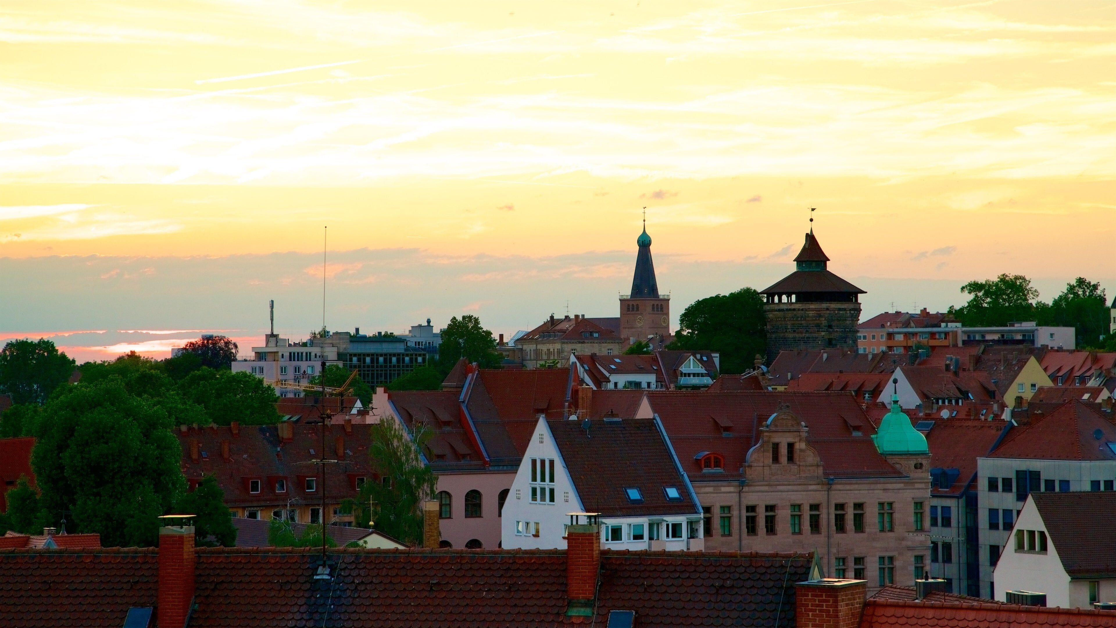 Middle Franconia featuring a sunset, a city and landscape views
