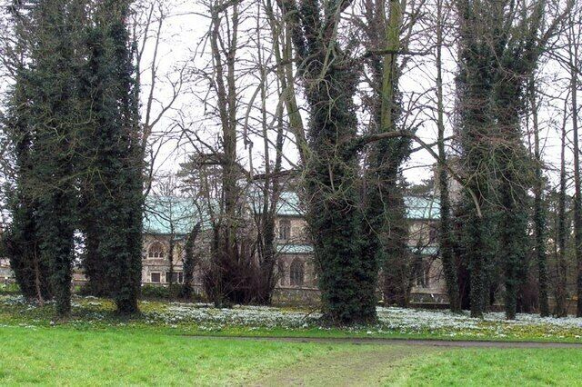 St Mary's Church, Little Walsingham, Norfolk Seen through trees in Abbey Grounds