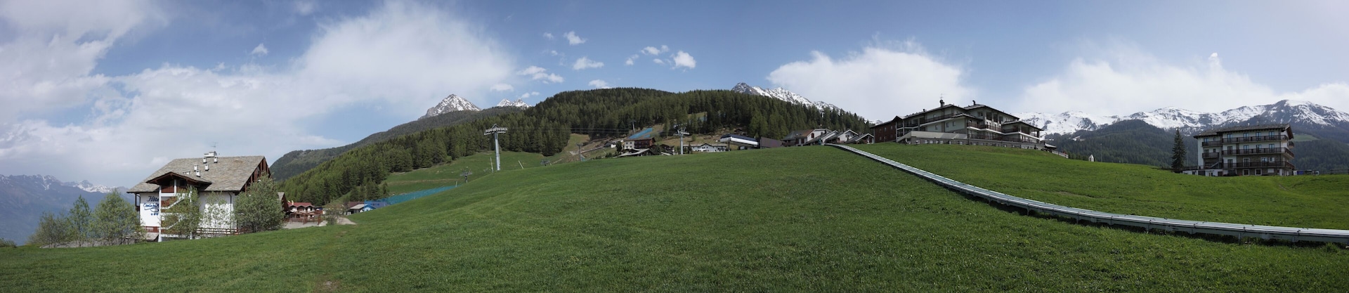 Panorama of Pila, Aosta Valley.