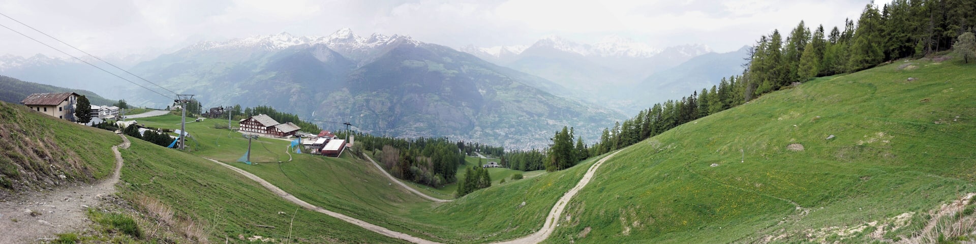 View on Mountain near Pila, Aosta Valley.