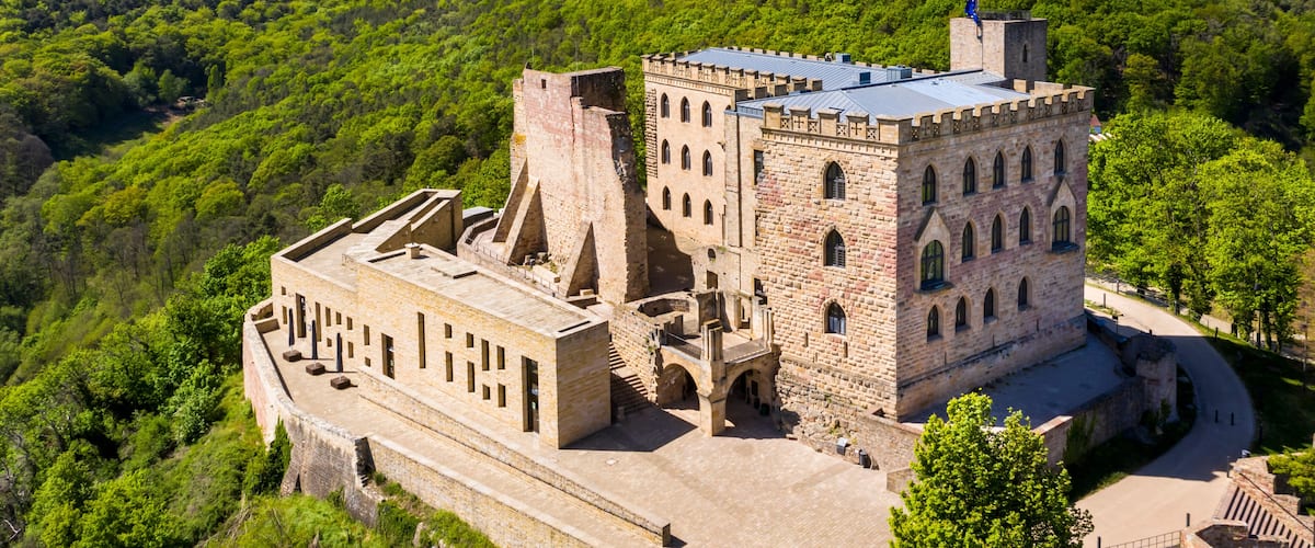 Aerial view, Hambacher Schloss, Hambach, Neustadt an der Weinstrasse, Rhineland-Palatinate, Germany