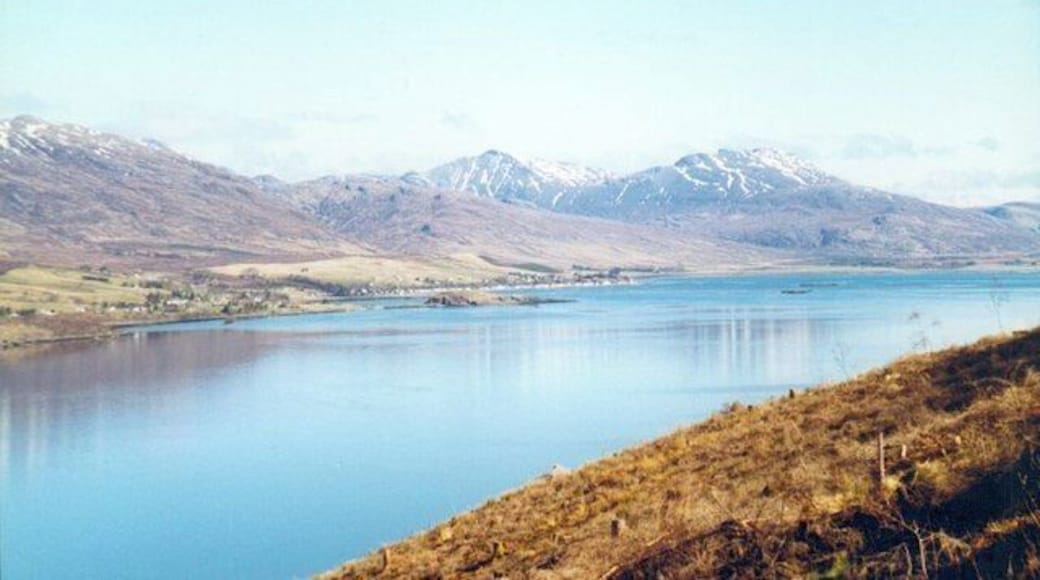 Loch Carron & Slumbay Island Looking across the sea loch from the south shore on a bright spring day.