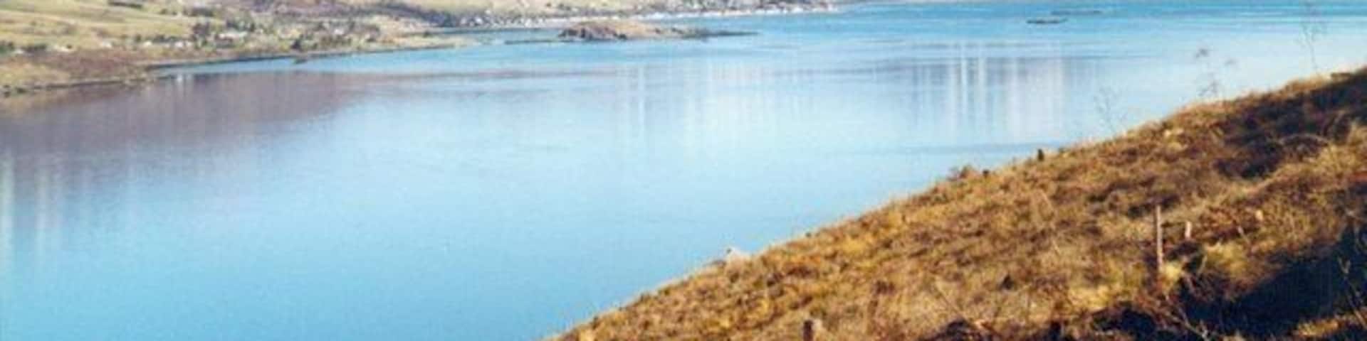 Loch Carron & Slumbay Island Looking across the sea loch from the south shore on a bright spring day.