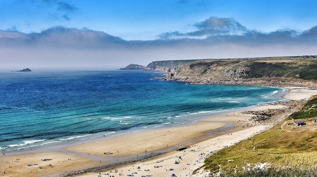 Watching the sea mist roll in.
Sennen Cove Beach in Cornwall UK. This is Cornwalls most westerly surfing hotspot with a mile long beach and the nearest to Land’s End.
