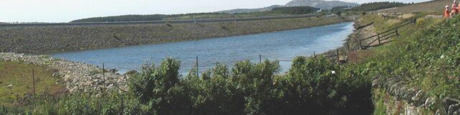 The A55 embankment, an isolated section of the Inland Sea, and the Stanley Embankment